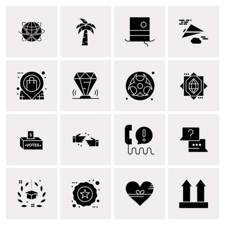 16 Universal Business Icons Vector. Creative Icon Illustration to use in web and Mobile Related project.のイラスト素材