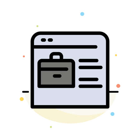 Bag, Find Job, Job Website, Online Portfolio Abstract Flat Color Icon Templateのイラスト素材