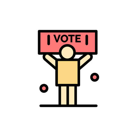 Campaign, Political, Politics, Vote  Flat Color Icon. Vector icon banner Templateのイラスト素材