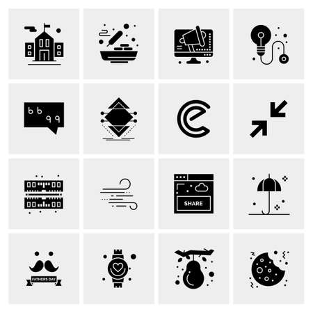 16 Universal Business Icons Vector. Creative Icon Illustration to use in web and Mobile Related project.のイラスト素材