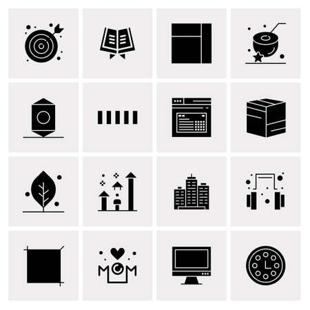 16 Universal Business Icons Vector. Creative Icon Illustration to use in web and Mobile Related project.のイラスト素材