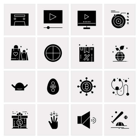16 Universal Business Icons Vector. Creative Icon Illustration to use in web and Mobile Related project.のイラスト素材