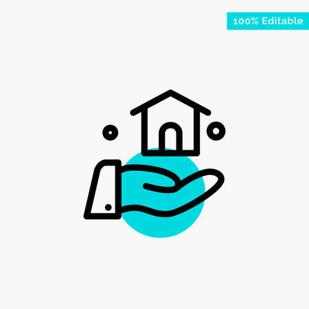 Building, Build, Construction turquoise highlight circle point Vector iconのイラスト素材