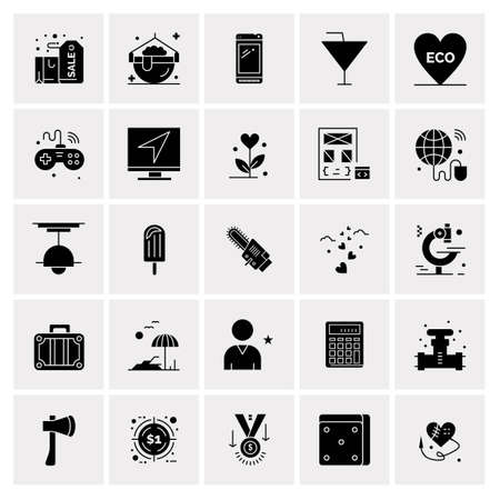 25 Universal Business Icons Vector. Creative Icon Illustration to use in web and Mobile Related project.のイラスト素材