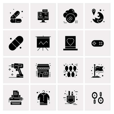 16 Universal Business Icons Vector. Creative Icon Illustration to use in web and Mobile Related project.のイラスト素材