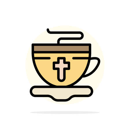 Tea, Cup, Easter, Hot Abstract Circle Background Flat color Iconのイラスト素材
