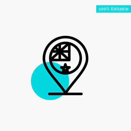 Australia, Country, Flag, Nation, Location turquoise highlight circle point Vector iconのイラスト素材