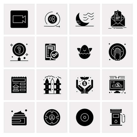 16 Universal Business Icons Vector. Creative Icon Illustration to use in web and Mobile Related project.のイラスト素材