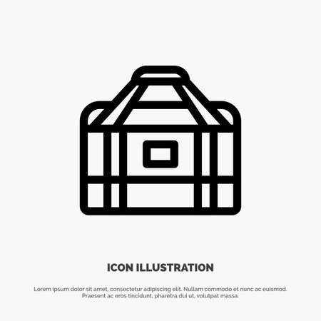 Bag, Equipment, Gym, Sports Line Icon Vectorのイラスト素材