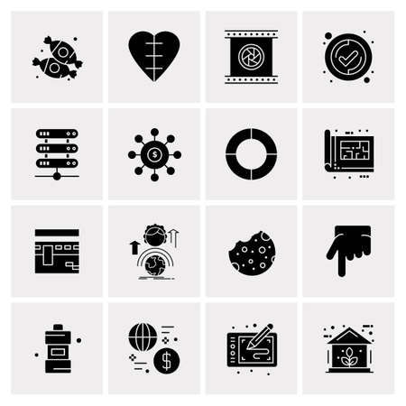 16 Universal Business Icons Vector. Creative Icon Illustration to use in web and Mobile Related project.のイラスト素材