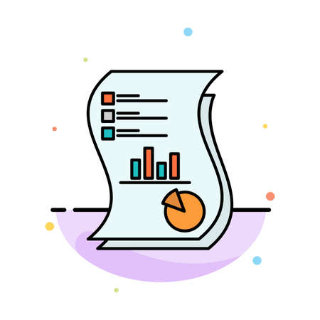 Audit, Analytics, Business, Data, Marketing, Paper, Report Abstract Flat Color Icon Templateのイラスト素材