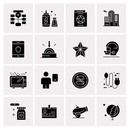 16 Universal Business Icons Vector. Creative Icon Illustration to use in web and Mobile Related project.のイラスト素材