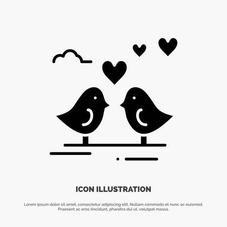 Bride, Love, Wedding, Heart solid Glyph Icon vectorのイラスト素材