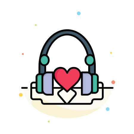 Handbag, Hearts, Love, Loving, Wedding Abstract Flat Color Icon Templateのイラスト素材