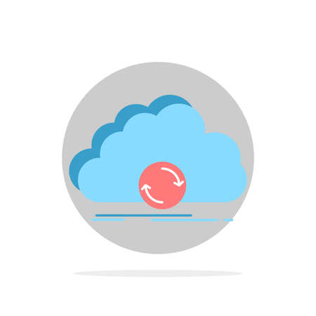 cloud, syncing, sync, data, synchronization Flat Color Icon Vectorのイラスト素材