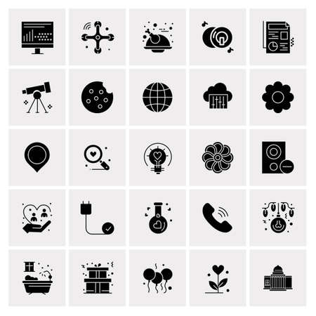 25 Universal Business Icons Vector. Creative Icon Illustration to use in web and Mobile Related project.のイラスト素材