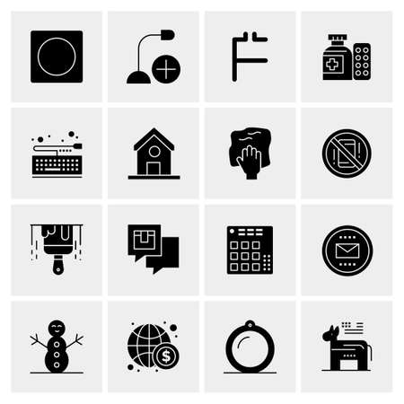 16 Universal Business Icons Vector. Creative Icon Illustration to use in web and Mobile Related project.のイラスト素材