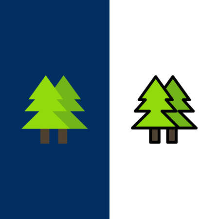 Christmas, Eco, Environment, Green, Merry  Icons. Flat and Line Filled Icon Set Vector Blue Backgroundのイラスト素材