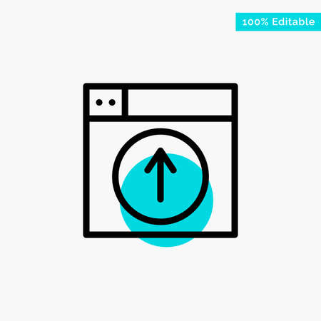 Upload, Up, Web, Design, application turquoise highlight circle point Vector iconのイラスト素材