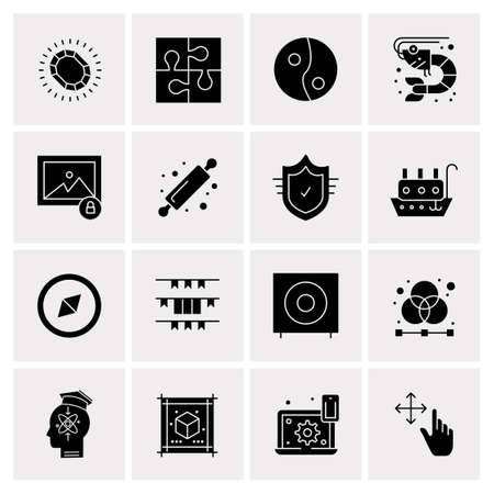 16 Universal Business Icons Vector. Creative Icon Illustration to use in web and Mobile Related project.のイラスト素材