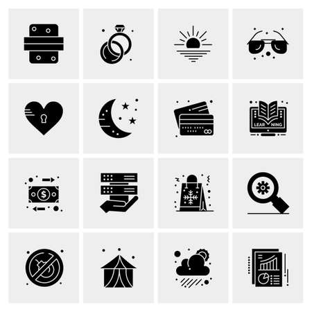 16 Universal Business Icons Vector. Creative Icon Illustration to use in web and Mobile Related project.のイラスト素材