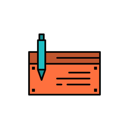 Check, Account, Bank, Banking, Finance, Financial, Payment  Flat Color Icon. Vector icon banner Templateのイラスト素材