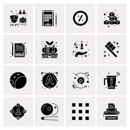 16 Universal Business Icons Vector. Creative Icon Illustration to use in web and Mobile Related project.のイラスト素材