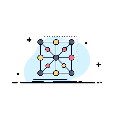 Data, framework, App, cluster, complex Flat Color Icon Vectorのイラスト素材