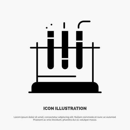 Tube, Lab, Test, Medical solid Glyph Icon vectorのイラスト素材