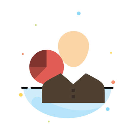 Graph, Chart, Data, Employee, Manager, Person, Statistics Abstract Flat Color Icon Templateのイラスト素材