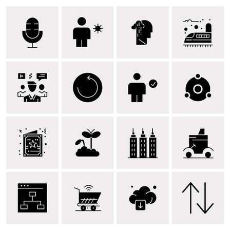 16 Universal Business Icons Vector. Creative Icon Illustration to use in web and Mobile Related project.のイラスト素材