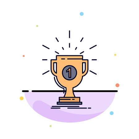 award, cup, prize, reward, victory Flat Color Icon Vectorのイラスト素材