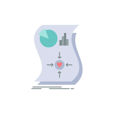 Estimation, love, relationship, response, responsive Flat Color Icon Vectorのイラスト素材