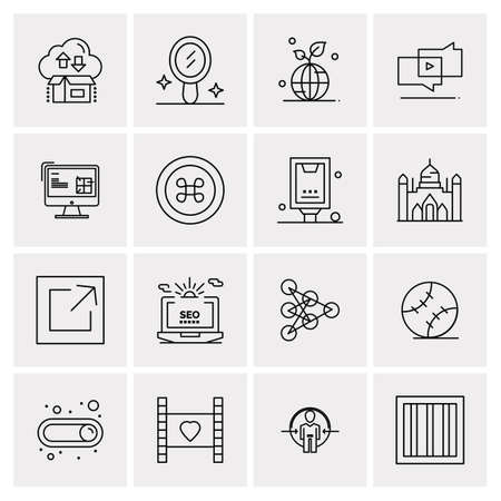 16 Universal Business Icons Vector. Creative Icon Illustration to use in web and Mobile Related project.のイラスト素材