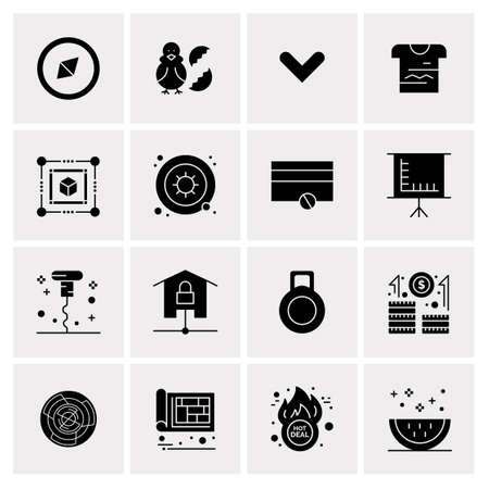 16 Universal Business Icons Vector. Creative Icon Illustration to use in web and Mobile Related project.のイラスト素材