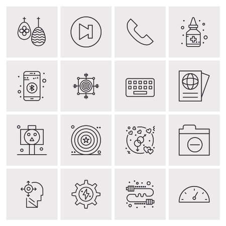 16 Universal Business Icons Vector. Creative Icon Illustration to use in web and Mobile Related project.のイラスト素材