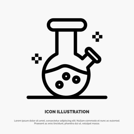Demo flask, Lab, Potion Line Icon Vectorのイラスト素材