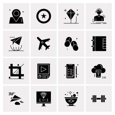 16 Universal Business Icons Vector. Creative Icon Illustration to use in web and Mobile Related project.のイラスト素材