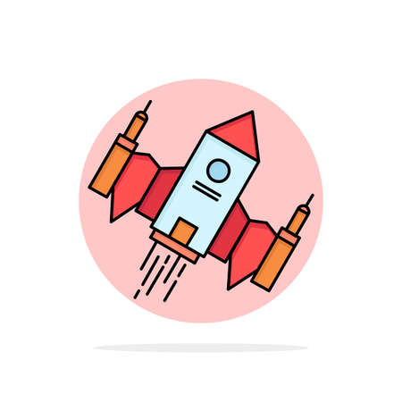 spacecraft, spaceship, ship, space, alien Flat Color Icon Vectorのイラスト素材