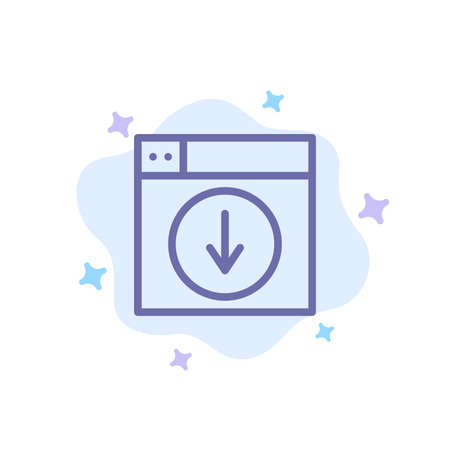 Web, Design, download, down, application Blue Icon on Abstract Cloud Backgroundのイラスト素材