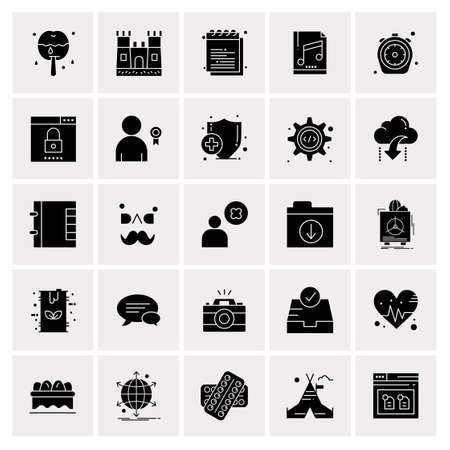 25 Universal Business Icons Vector. Creative Icon Illustration to use in web and Mobile Related project.のイラスト素材
