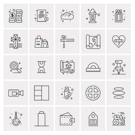 25 Universal Business Icons Vector. Creative Icon Illustration to use in web and Mobile Related project.のイラスト素材