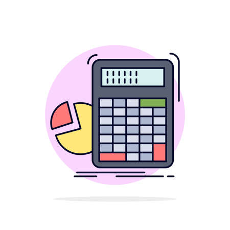 calculator, calculation, math, progress, graph Flat Color Icon Vectorのイラスト素材