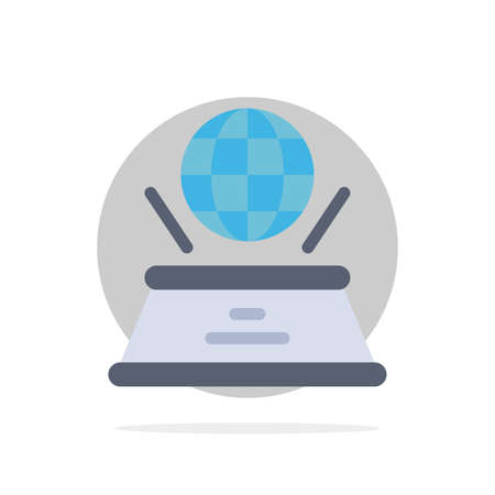 World, Hologram, Imagination, Presentation Abstract Circle Background Flat color Iconのイラスト素材