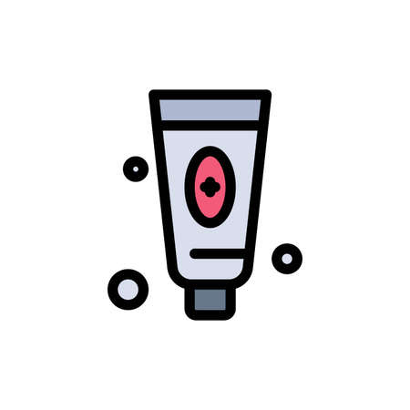 Beauty, Cosmetic, Face, Foam  Flat Color Icon. Vector icon banner Templateのイラスト素材