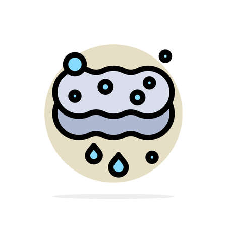 Clean, Cleaning, Sponge, Wash Abstract Circle Background Flat color Iconのイラスト素材
