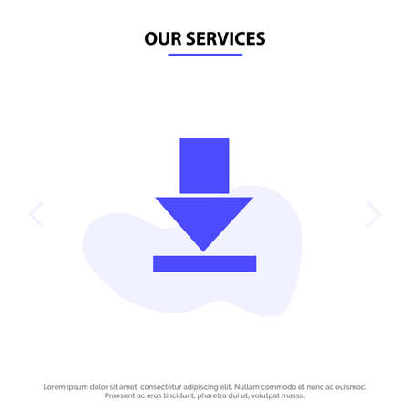 Our Services Arrow, Dawn, Download Solid Glyph Icon Web card Templateのイラスト素材