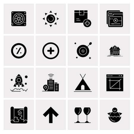 16 Universal Business Icons Vector. Creative Icon Illustration to use in web and Mobile Related project.のイラスト素材