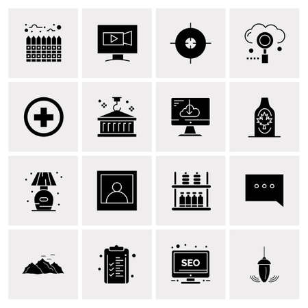 16 Universal Business Icons Vector. Creative Icon Illustration to use in web and Mobile Related project.のイラスト素材