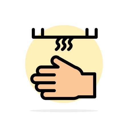 Bath, Bathroom, Cleaning, Dryer, Hand Abstract Circle Background Flat color Iconのイラスト素材